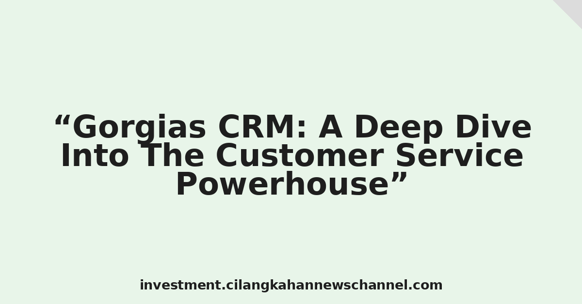 Gorgias CRM: A Deep Dive Into The Customer Service Powerhouse