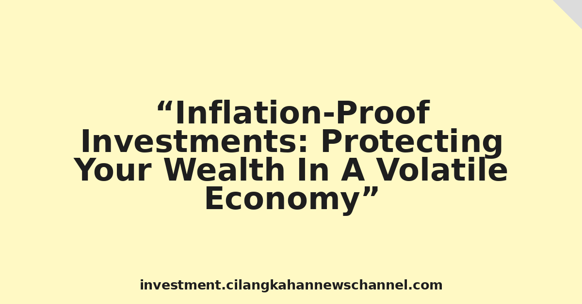 Inflation-Proof Investments: Protecting Your Wealth In A Volatile Economy
