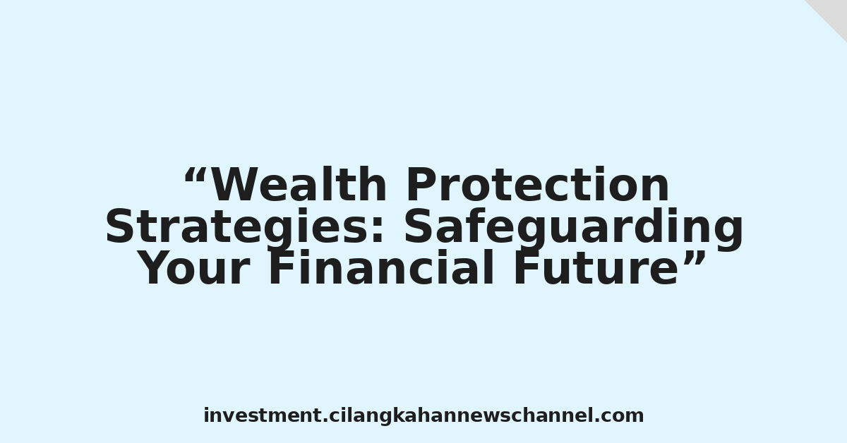 Wealth Protection Strategies: Safeguarding Your Financial Future